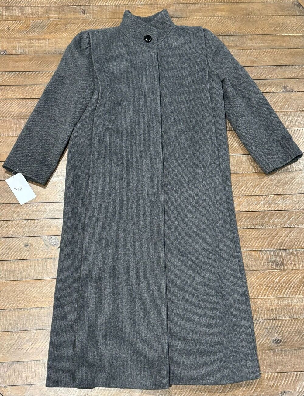 Karen Vintage Trench Coat Wool Cashmere Blend Long Hidden Button -Women's Large